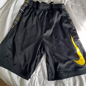 Nike Black and Yellow Kids Shorts